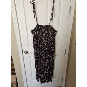 Old Navy Women's Midi Floral Dress Side Pockets Adjustable Straps, Size XL